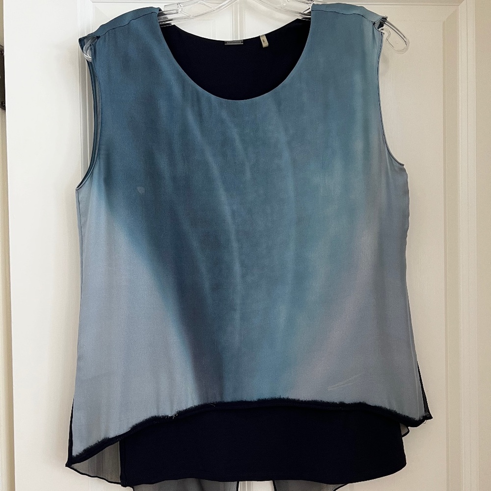 Elie Tahari Blue Silk Top